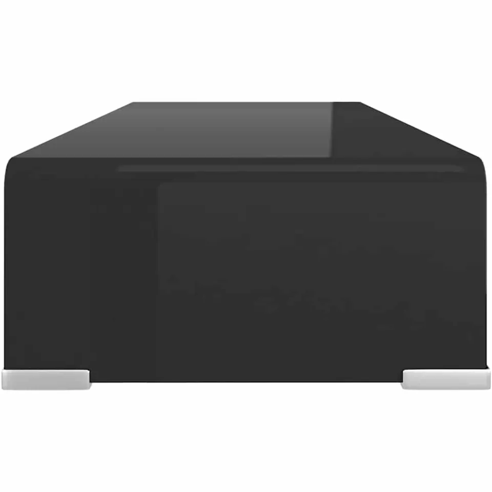 vidaXL TV-meubel/monitorverhoger zwart 60x25x11 cm glas, foto 4