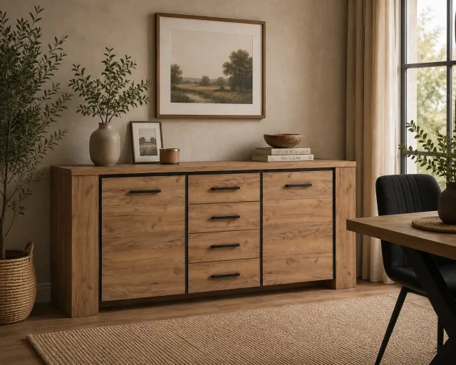 BELFURN buffet-dressoir Elio 220cm in franse eik bruin