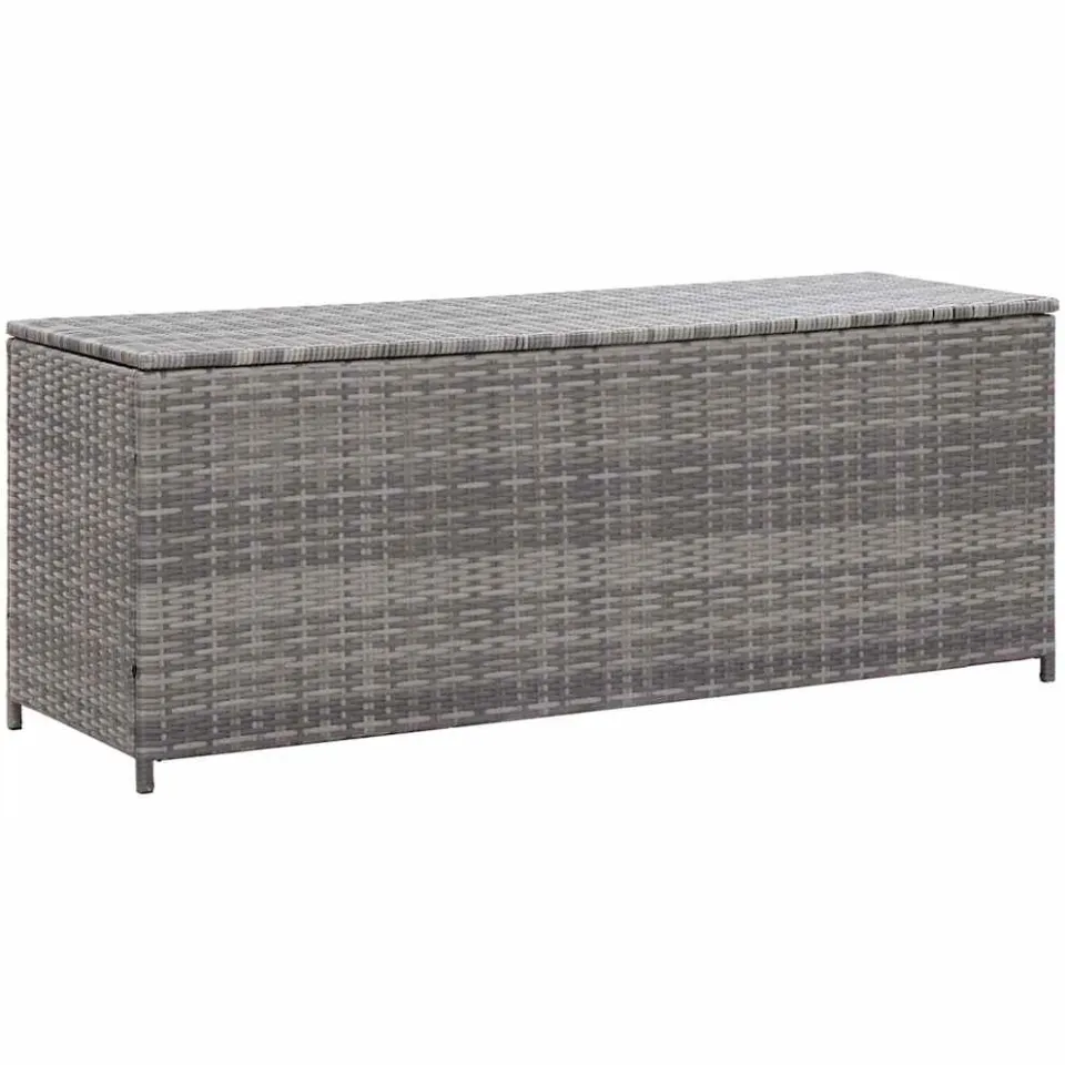 vidaXL Tuinbox 150x50x60 cm poly rattan grijs, foto 3
