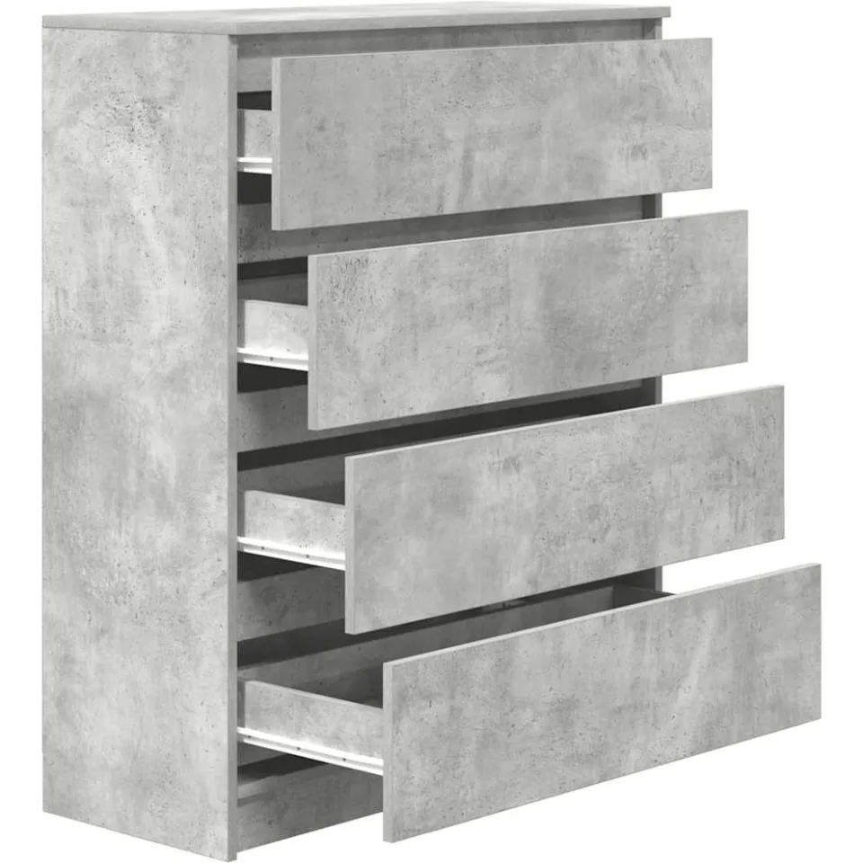 vidaXL Dressoir 80x35x99 cm spaanplaat betongrijs grijs, foto 4