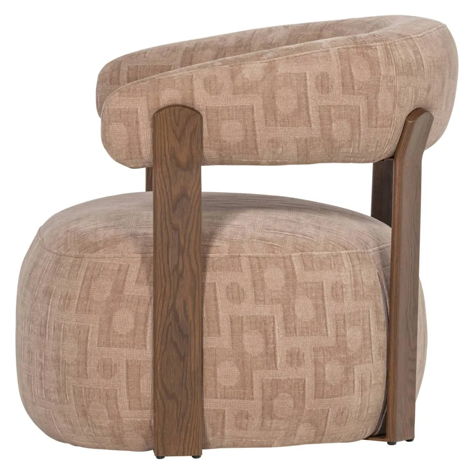 WOOOD Foon Fauteuil - Structuurstof - Zand - 78x82x73, foto 3