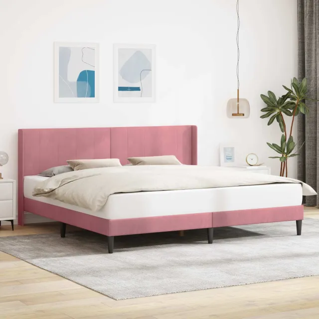 vidaXL Bedframe Roze 200 x 200 cm Fluweel