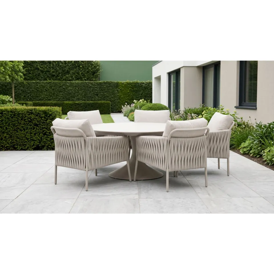 Suns Fiave/Nova ø150cm low dining tuinset 6-delig taupe, foto 5