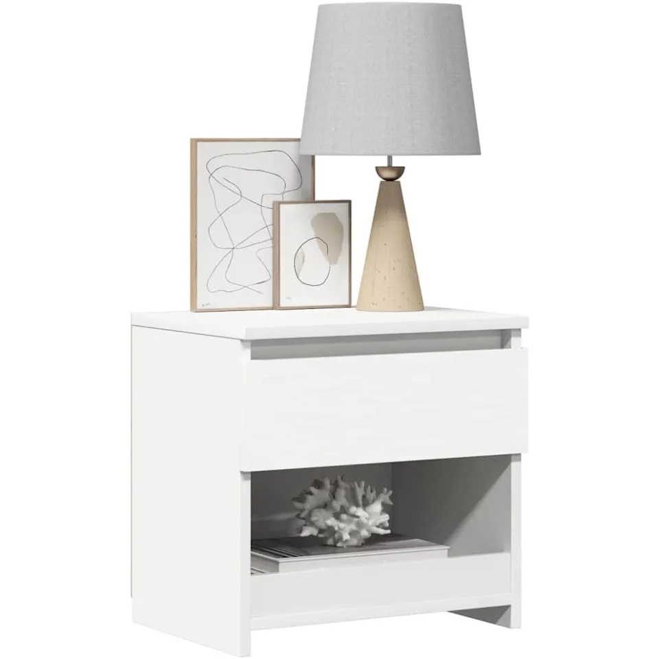 vidaXL Nachtkastjes 2 st 40x30x39 cm bewerkt hout wit