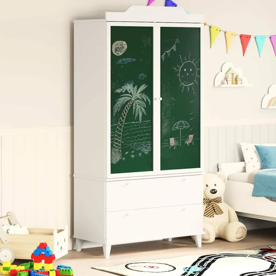 vidaXL Creatieve opslag voor kinderen ROROS Wit 90 x 45 x 180 cm, foto 3