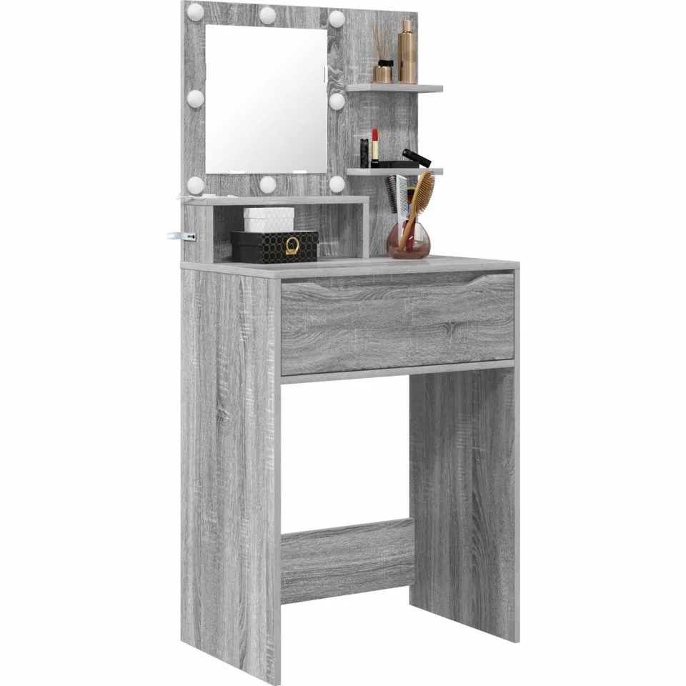 vidaXL Slaapkamer Kaptafels Grijs Sonoma 60 x 39,5 x 135 cm