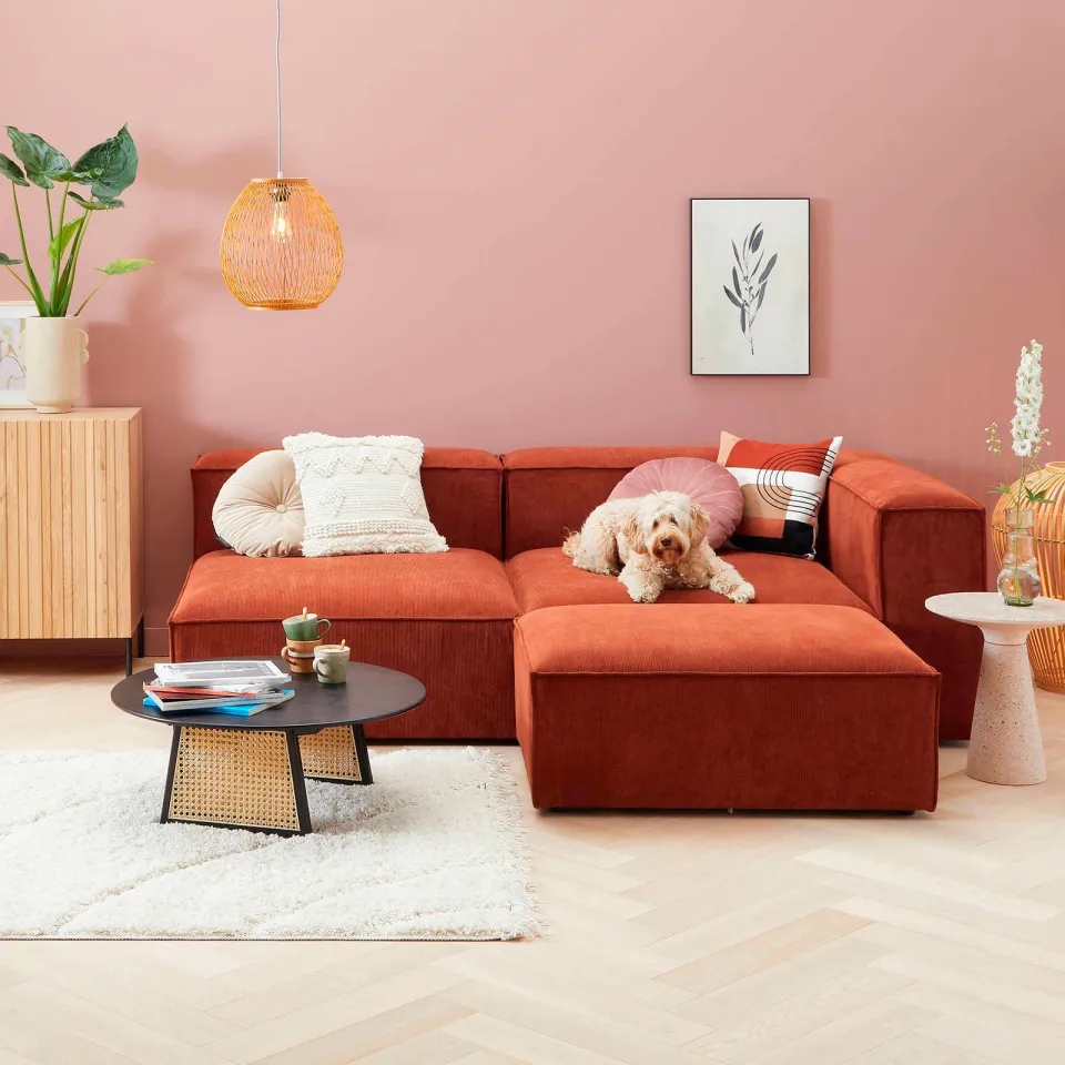 NOUS Living hoekbank Igor hoek rechts - terracotta, foto 6
