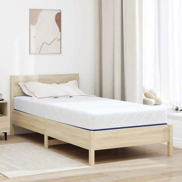 vidaXL Matras Medium stevig 120 x 200 cm Wit en Blauw