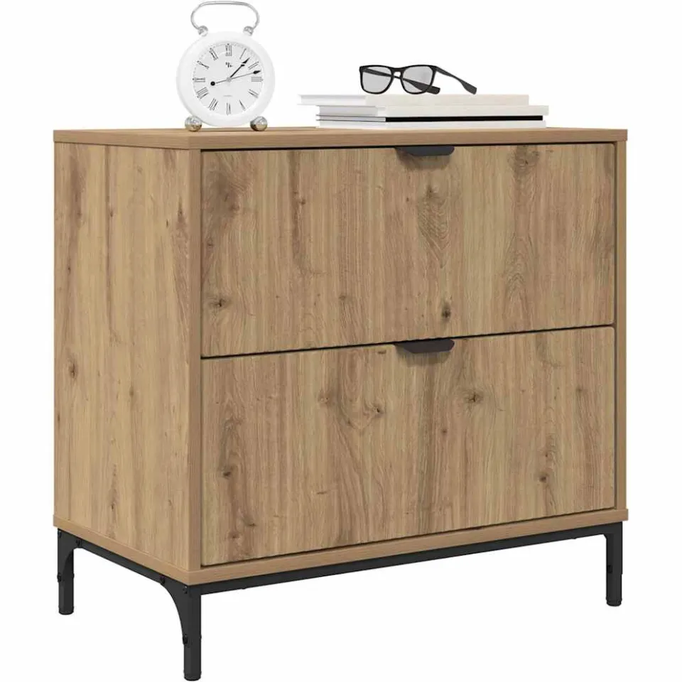 vidaXL Nachtkastje artisanaal eikenkleurig 63.5 x 36 x 61 cm Bruin