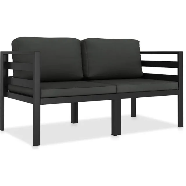 vidaXL 2-delige Loungeset met kussens aluminium antraciet Anthraciet
