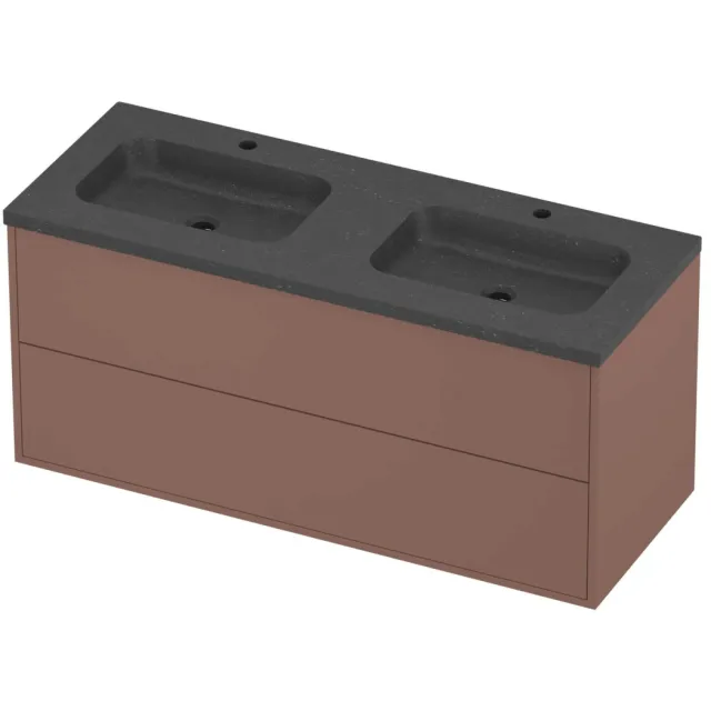 Proline Rollo Badmeubelset Hardsteen Elegant 2 Kraangaten 120x46x54 cm Blue Stone Beauty Blush Rosé Goud