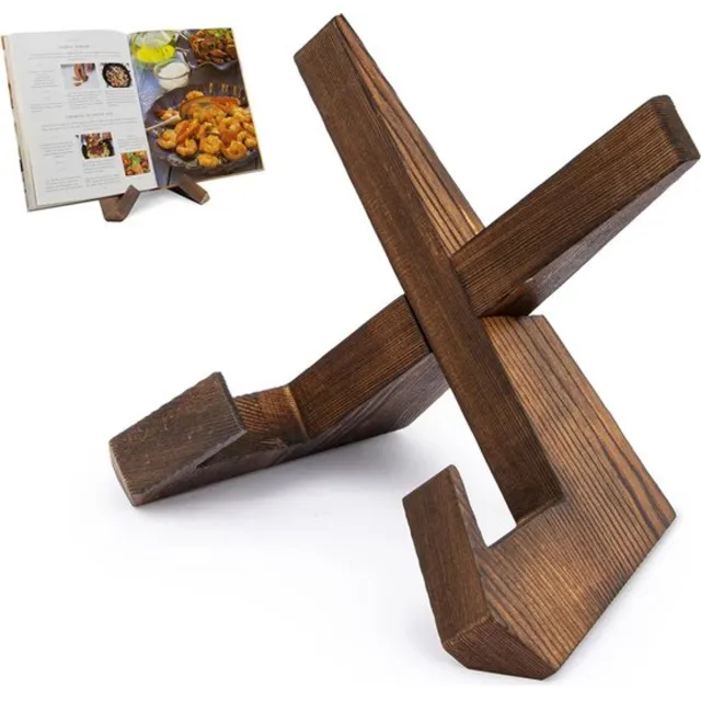 Daity Luxe houten boekenplank - compacte en duurzame boekenplank - receptenrek voor thuis - displayrek voor keukenmenu's - hangende bureautafel - leesstandaard van hout