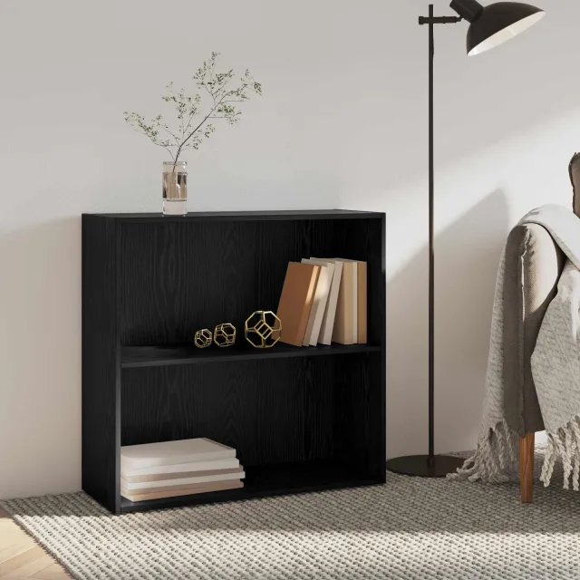 vidaXL Boekenkast 80 x 30 x 76,5 cm Bewerkt hout Zwart Eiken, foto 2