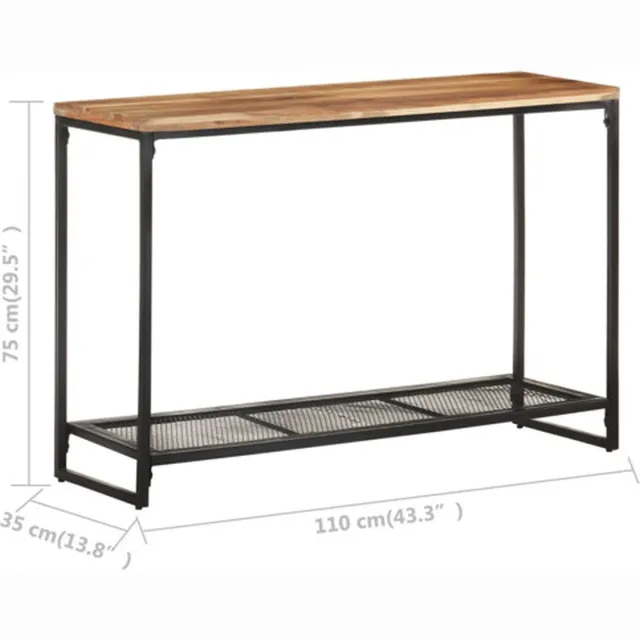 vidaXL Wandtafel - 110x35x75 - cm - massief - acaciahout Bruin