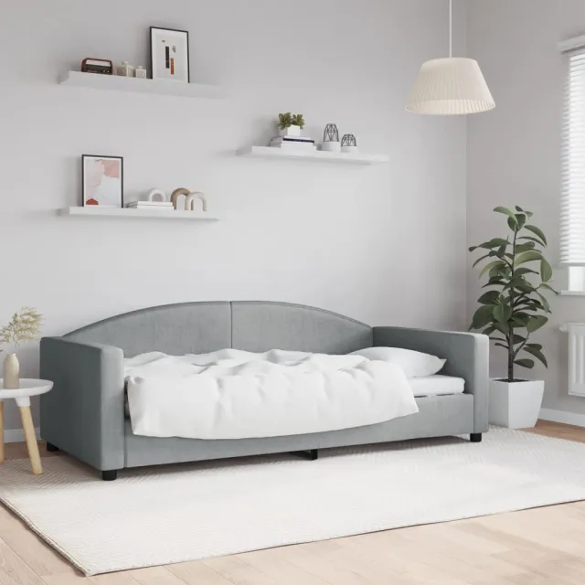 vidaXL Slaapbank 90x190 cm stof lichtgrijs grijs