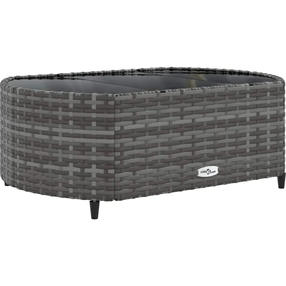 vidaXL 5-delige Loungeset met kussens poly rattan grijs, foto 4