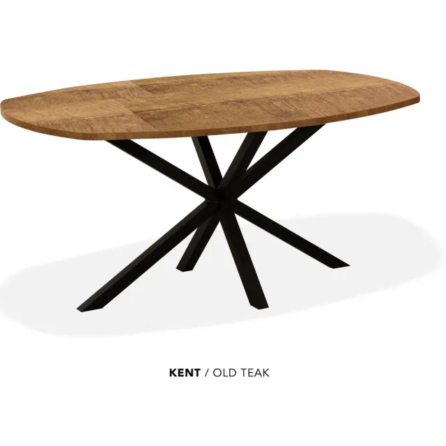 Maxfurn Eettafel deens ovaal | Zeer krasvast | Kleur: Old teak | Afm. 160x92cm