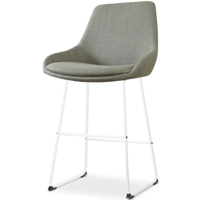 Nolon Nino-Isa barkruk saliegroen - wit onderstel - 65 cm