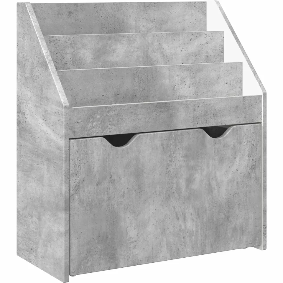 vidaXL Kinderen Boekenkast Beton Grijs 60 x 29,5 x 69 cm Bewerkt hout, foto 3