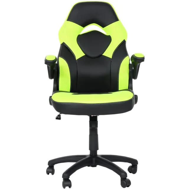 Bureaustoel MCW-K13, draaistoel gamestoel, ergonomisch, verstelbare armleuning, kunstleer ~ zwart-groen