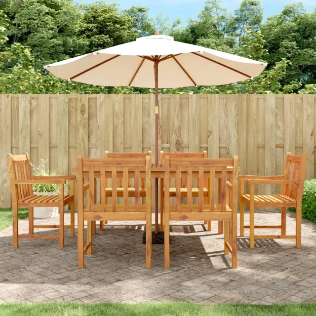 vidaXL 7-delige Tuinset massief acaciahout bruin, foto 2