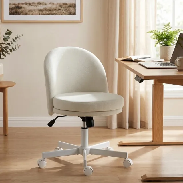 COVREO Bureaustoel 57x58x83 cm creme wit, metaal zonder armleuningen Crème wit