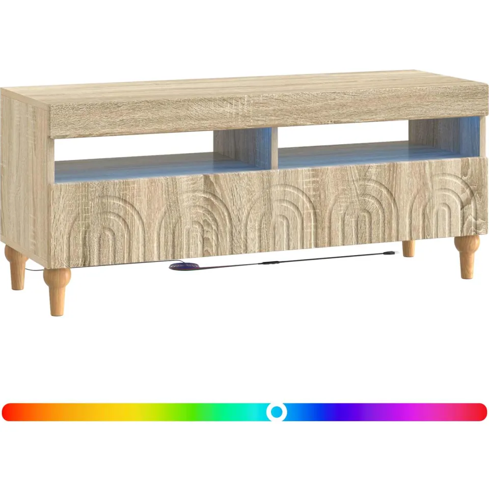 vidaXL LED tv-meubel ALKMAAR 100 x 35 x 43 cm Sonoma Eiken Bruin