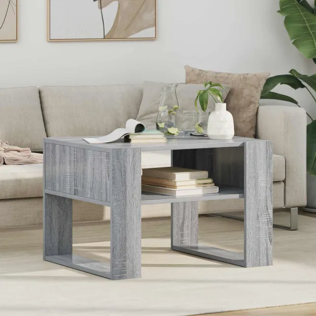 vidaXL Salontafel Grijs Sonoma 66 x 53 x 45 cm Bewerkt hout, foto 2