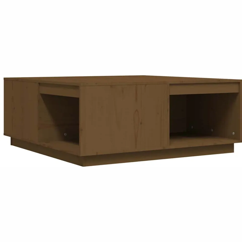 vidaXL Salontafel 100x101x40,5 cm massief grenenhout honingbruin