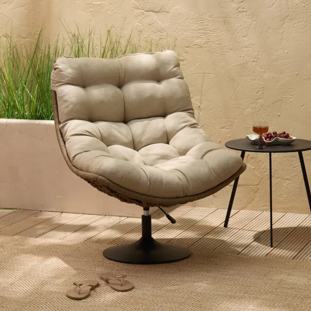 NOUS Garden loungestoel Arcan antraciet/ beige, foto 2