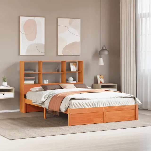 vidaXL Bedframe met opberghoofdeksel met plank Wasbruin 150 x 200 cm