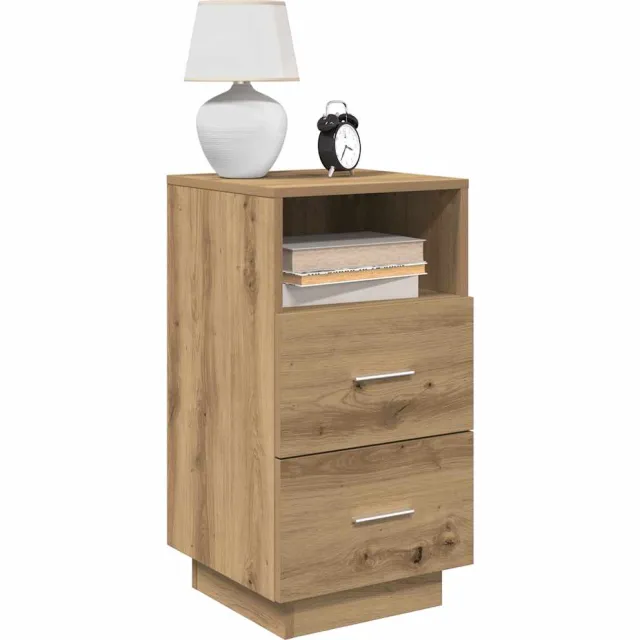 vidaXL Nachtkastjes 2 st met 2 lades 36x36x68 cm artisanaal eiken Bruin