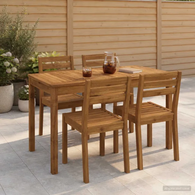 vidaXL Tuindiner tafel LAREN Naturel 108,5 x 55 x 75 cm Bruin