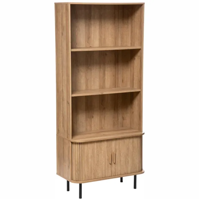 Atmosphera Créateur d'intérieur® Boekenkast met 2 deuren en 3 planken in eikenlook COLVA Beige