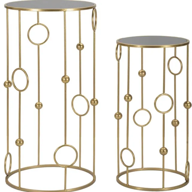 Mauro Ferretti Tafel Cage Set 2pcs Ø 50×100 cm Goud