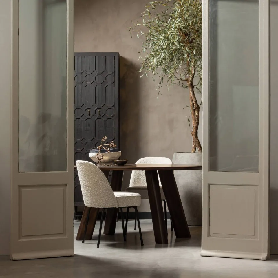 WOOOD Roundly Eetkamertafel - Mangohout - Walnoot - 76x160x110, foto 2