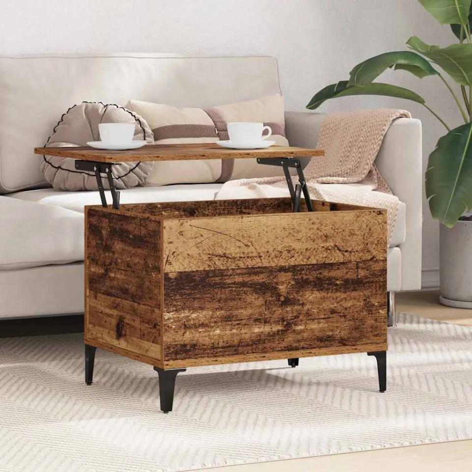 vidaXL Salontafel Oud Hout 60 x 44,5 x 45 cm Bewerkt hout bruin, foto 4