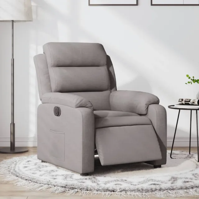 vidaXL Fauteuil verstelbaar elektrisch stof taupe