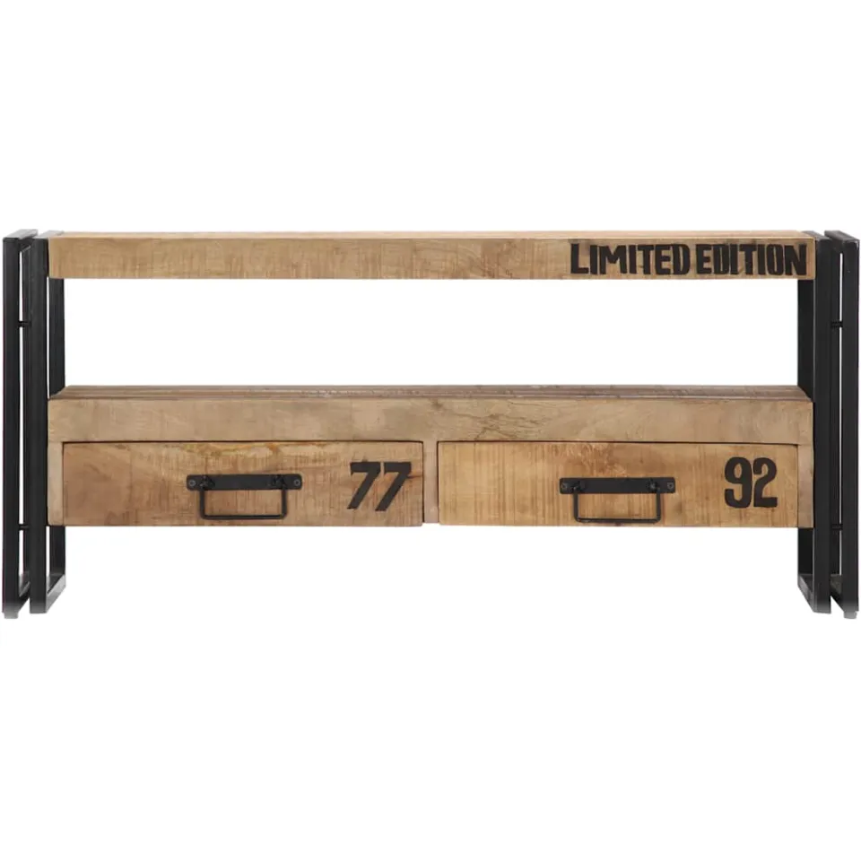 vidaXL Tv-meubel 100x30x45 cm massief mangohout bruin, foto 2