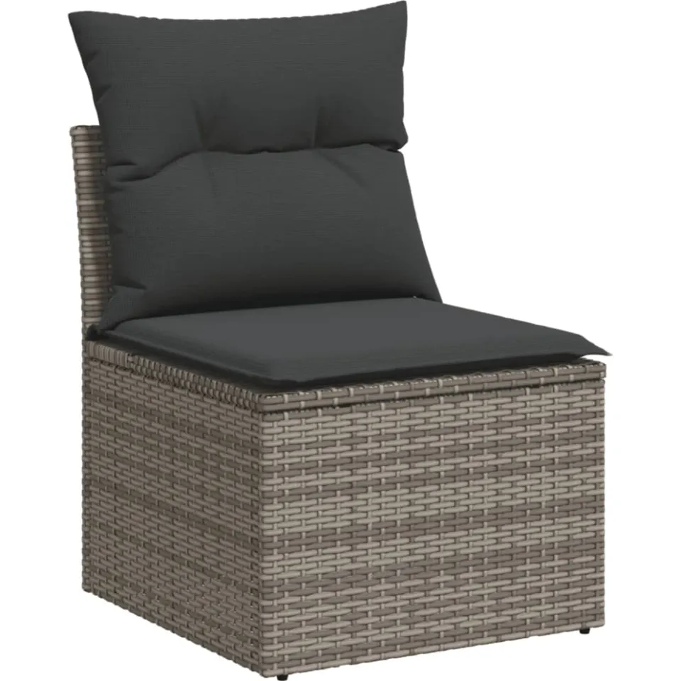 vidaXL Patio Sofa Set 9-zits Grey and Dark Grey Grijs