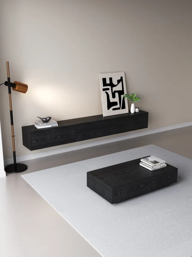 DECOMOR Chic TV Meubel 180cm – Zwart Eiken