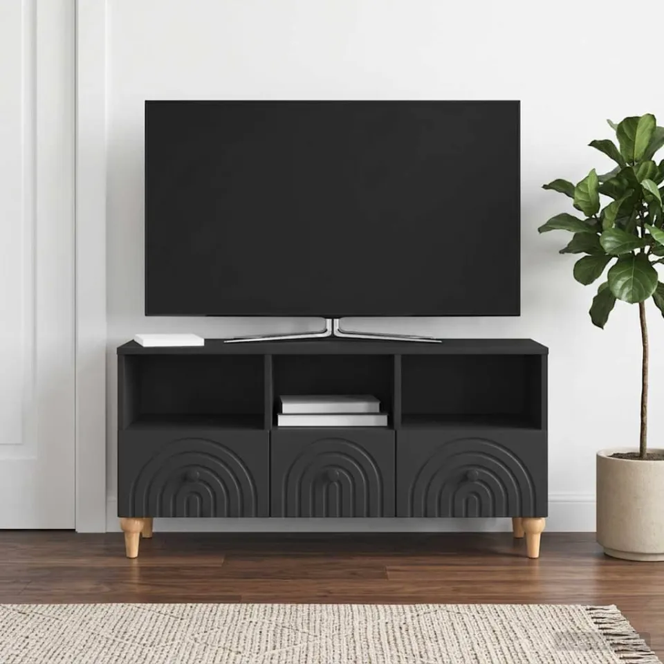 vidaXL TV-kast 102 x 34,5 x 50 cm Zwart Geconstrueerd hout, foto 4