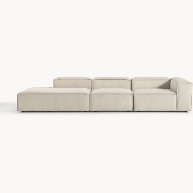 Westwing Collection Modulaire XL chaise longue Lennon van corduroy Beige