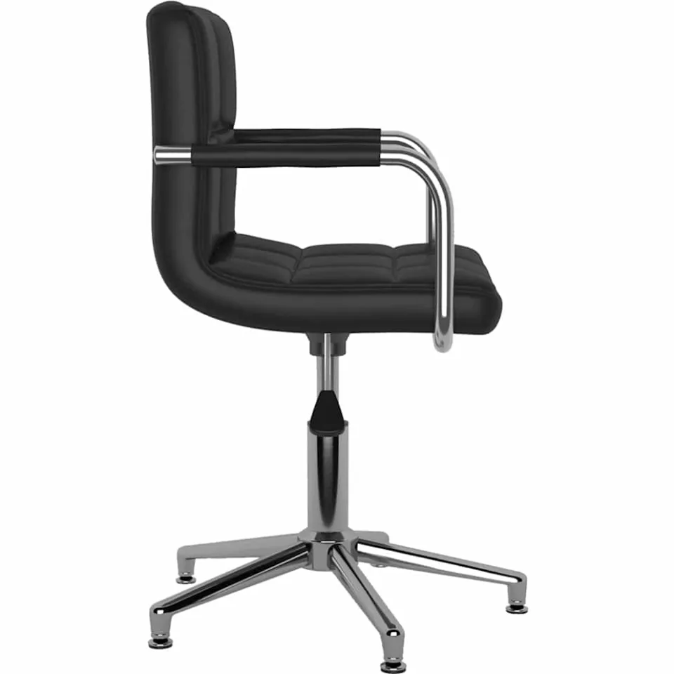 vidaXL Eetkamerstoelen draaibaar 6 st kunstleer zwart, foto 4
