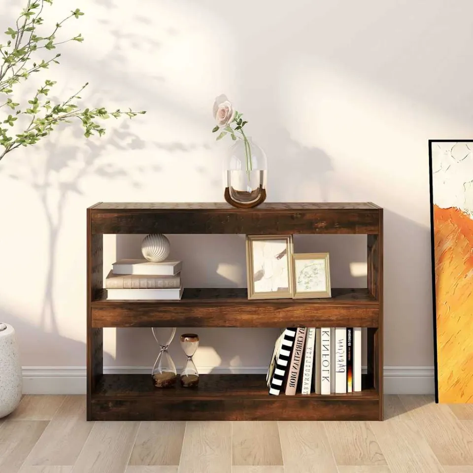 vidaXL Boekenkast/kamerscherm 100x30x72 cm gerookt eikenkleur, foto 3