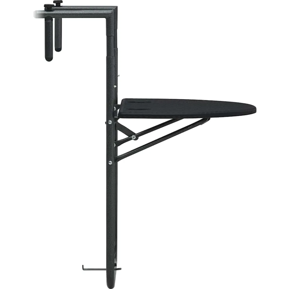 vidaXL Balkontafel hangend 60x64x83,5 cm rattan-look kunststof zwart, foto 4
