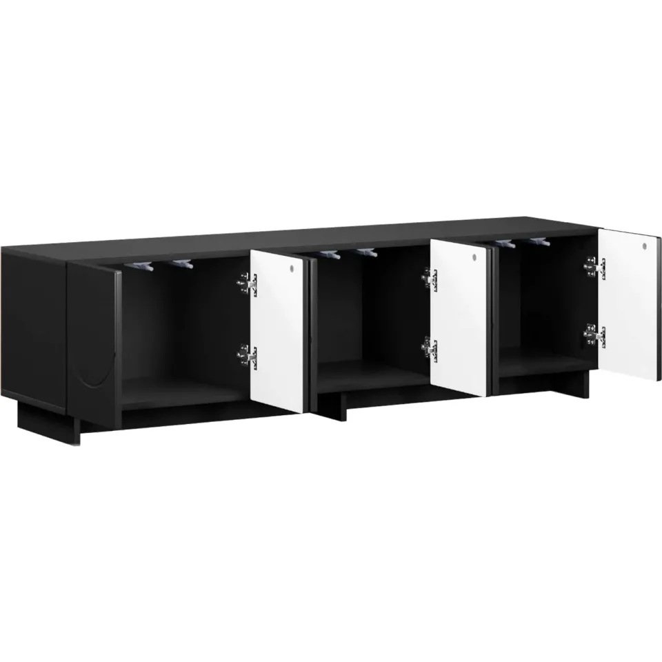 vidaXL tv-meubel 140 x 34,5 x 40 cm Zwart Bewerkt hout