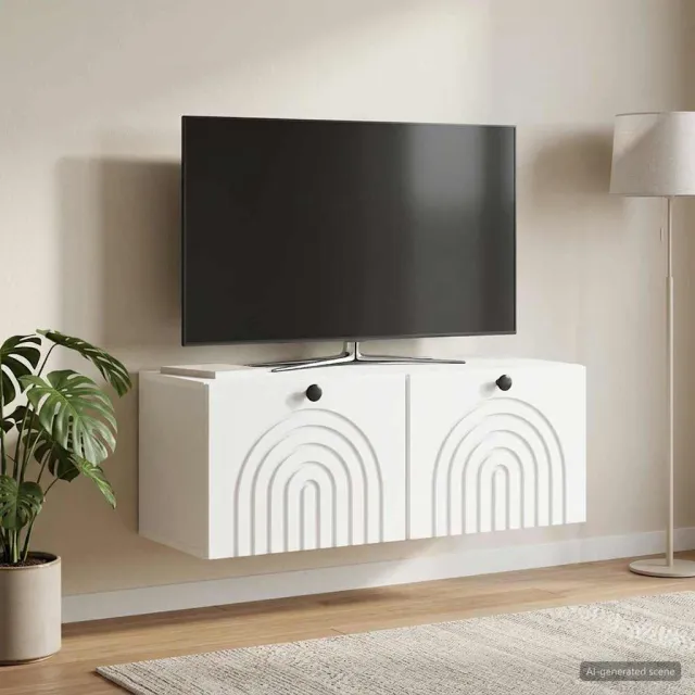 vidaXL Wandbeugel TV-kast Wit 78,5 x 31 x 30 cm Bewerkt hout, foto 2