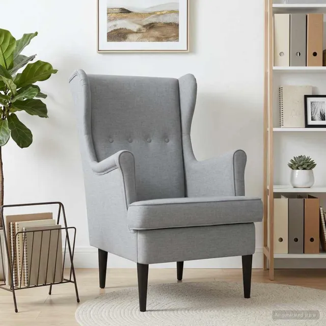 vidaXL Fauteuil Lichtgrijs Stof