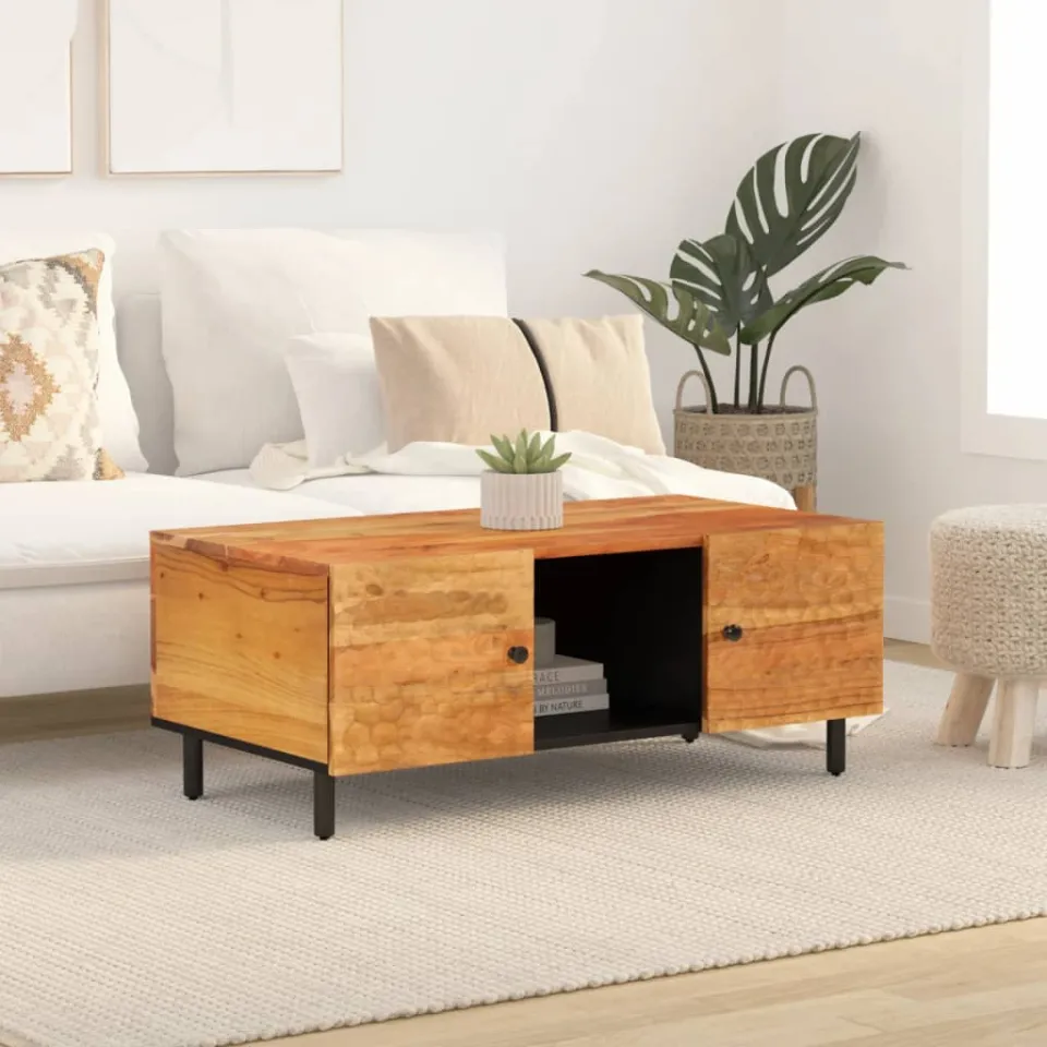 vidaXL Salontafel 100x54x40 cm massief acaciahout bruin, foto 3